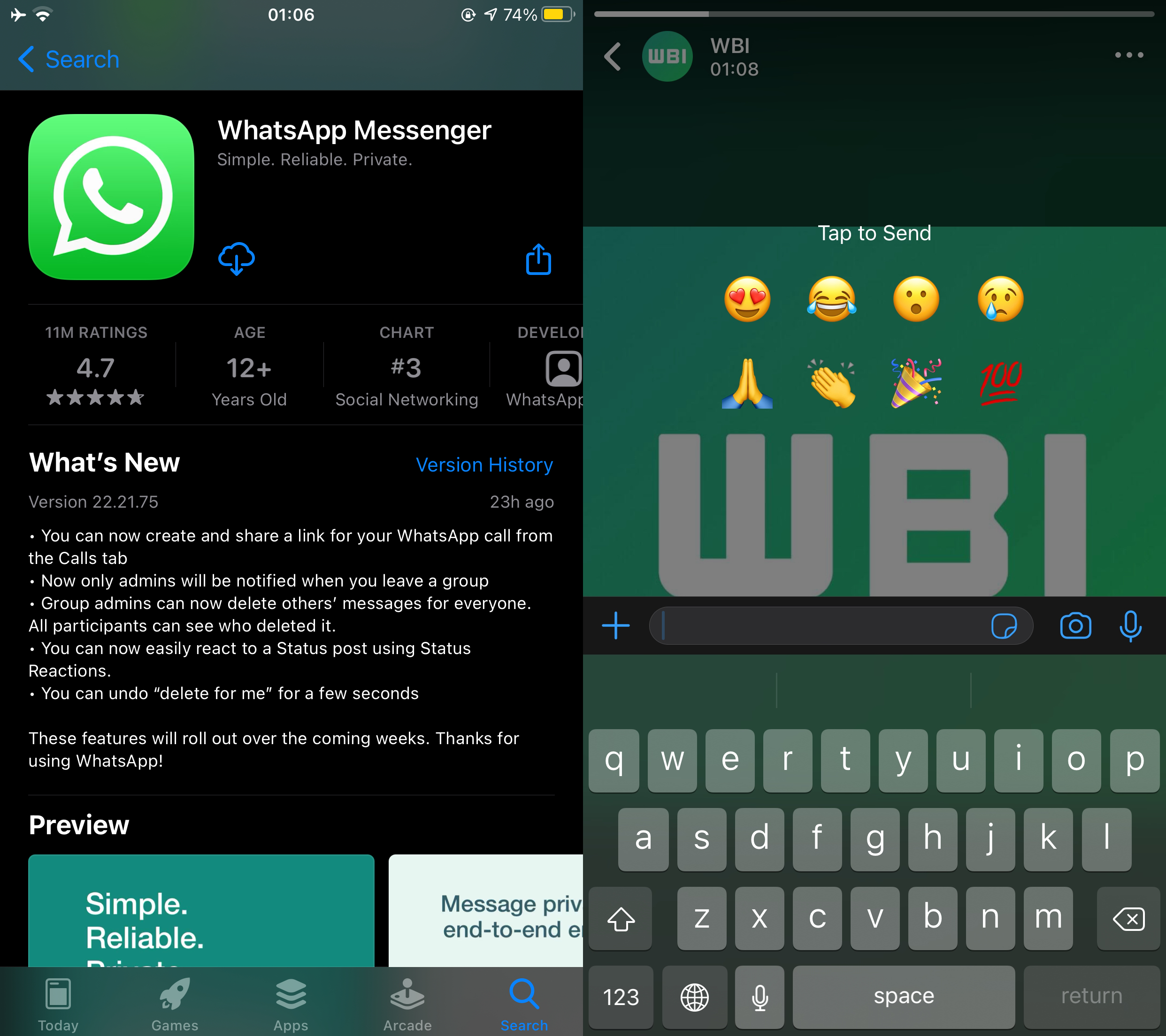 Apple WhatsApp Kullanıcılarına İki Yeni Özellik Sunuyor