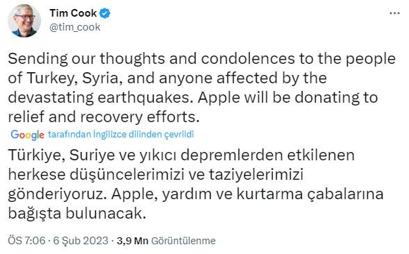 Deprem İçin Apple ve Google Desteklerini Duyurdu