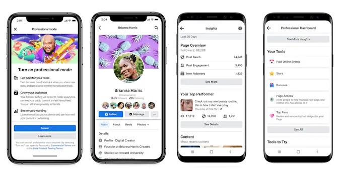 Facebook Pro Modu Profil Sayfalarından Para Kazanmayı Sağlıyor