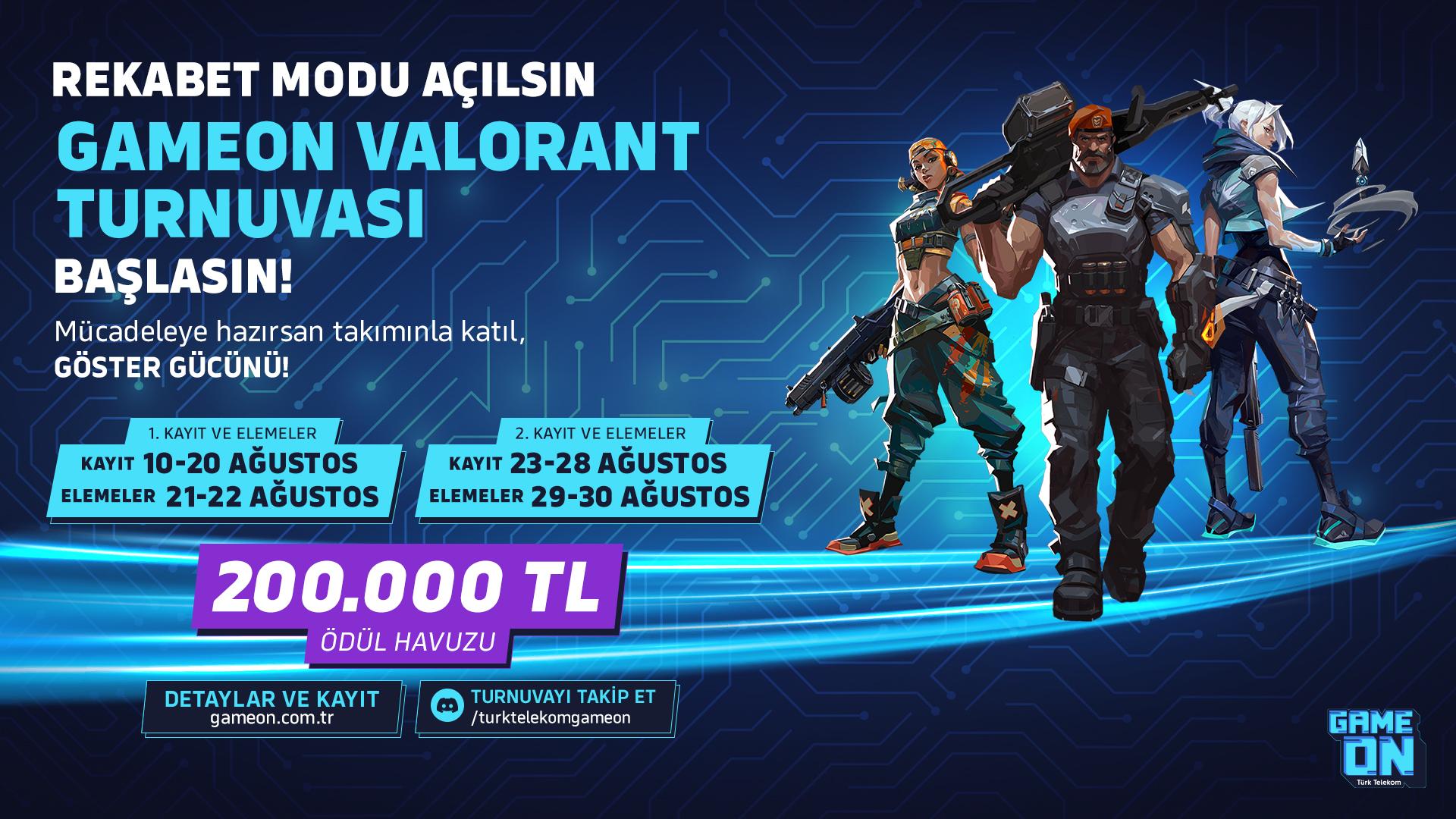 GAMEON VALORANT Turnuvası Kayıtları Başlıyor! 