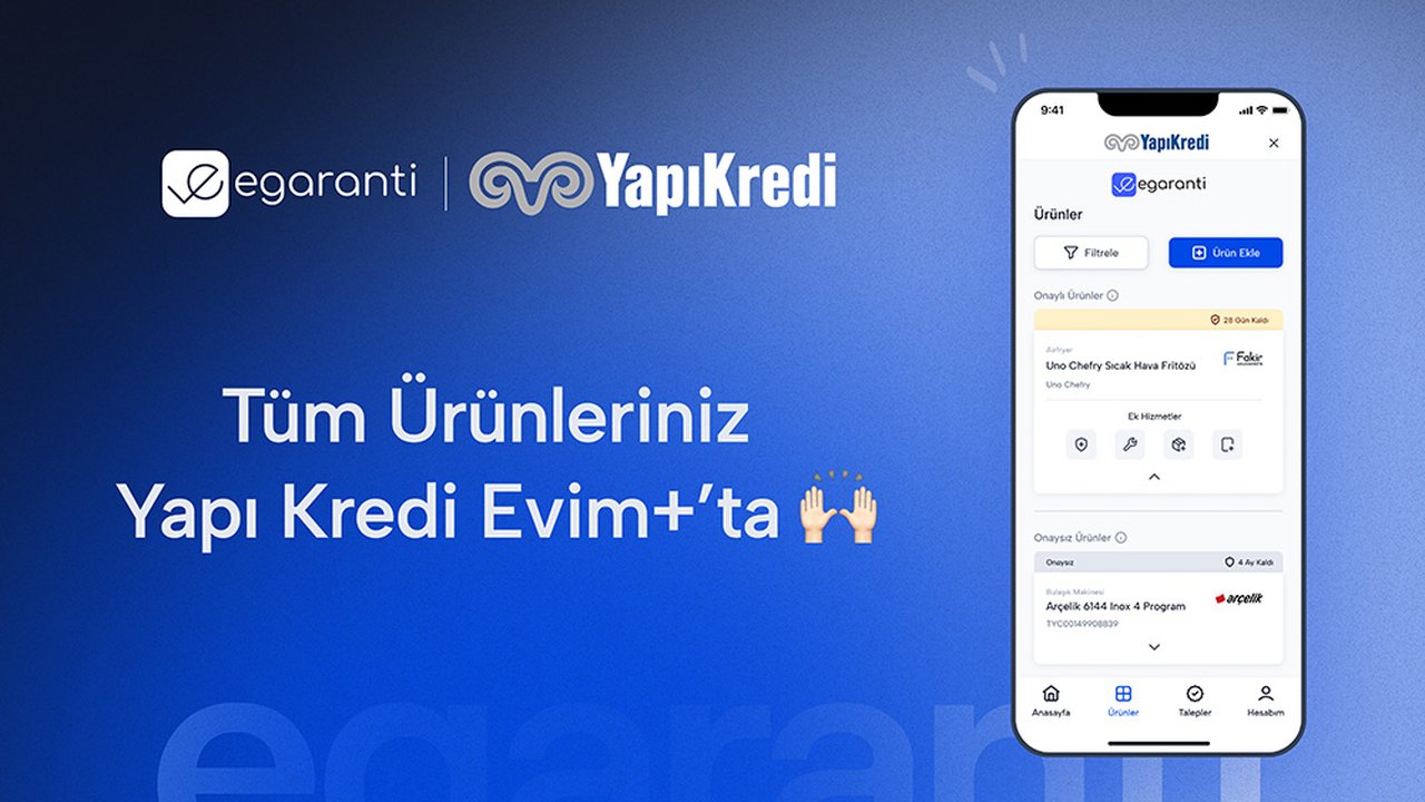 Garanti Belgelerini Dijitalleştiren egaranti, Yapı Kredi Mobil’de!