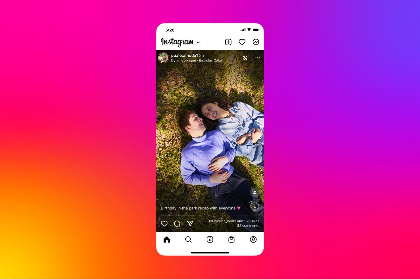 Instagram Ana Sayfa Tasarımını Tam Ekran Yapıyor