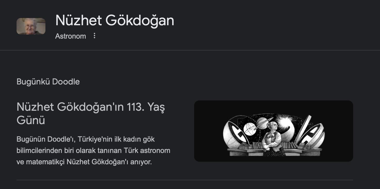 Nüzhet Gökdoğan, Google Doodle Oldu