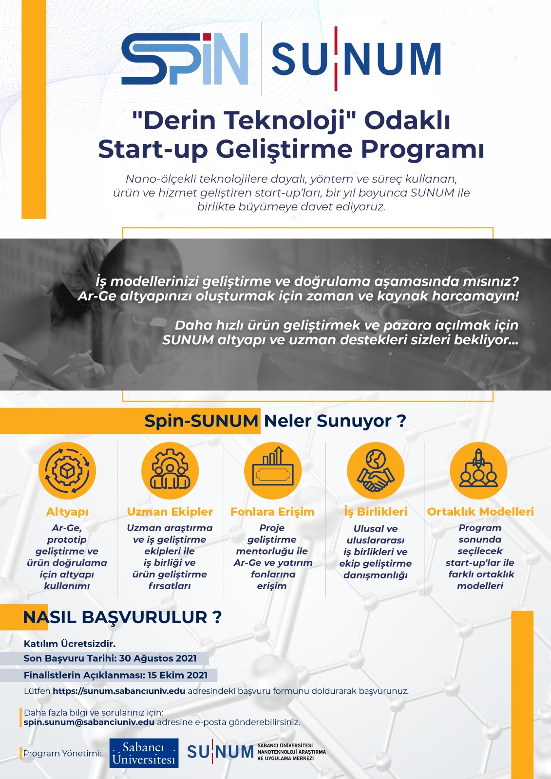 Sabancı Üniversitesi Spin Sunum Projesiyle Start-Up'lara Destek Oluyor